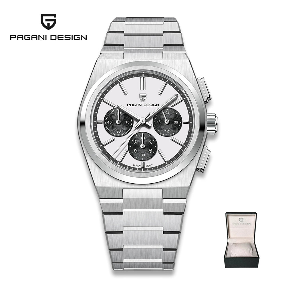 Reloj PAGANI DESIGN de acero inoxidable para hombre. Nuevo accesorio resistente al agua con movimiento de cuarzo y zafiro. Diseño deportivo clásico con estilo