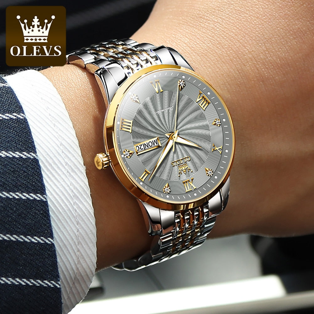 OLEVS Reloj de Acero Inoxidable para Hombre 💼