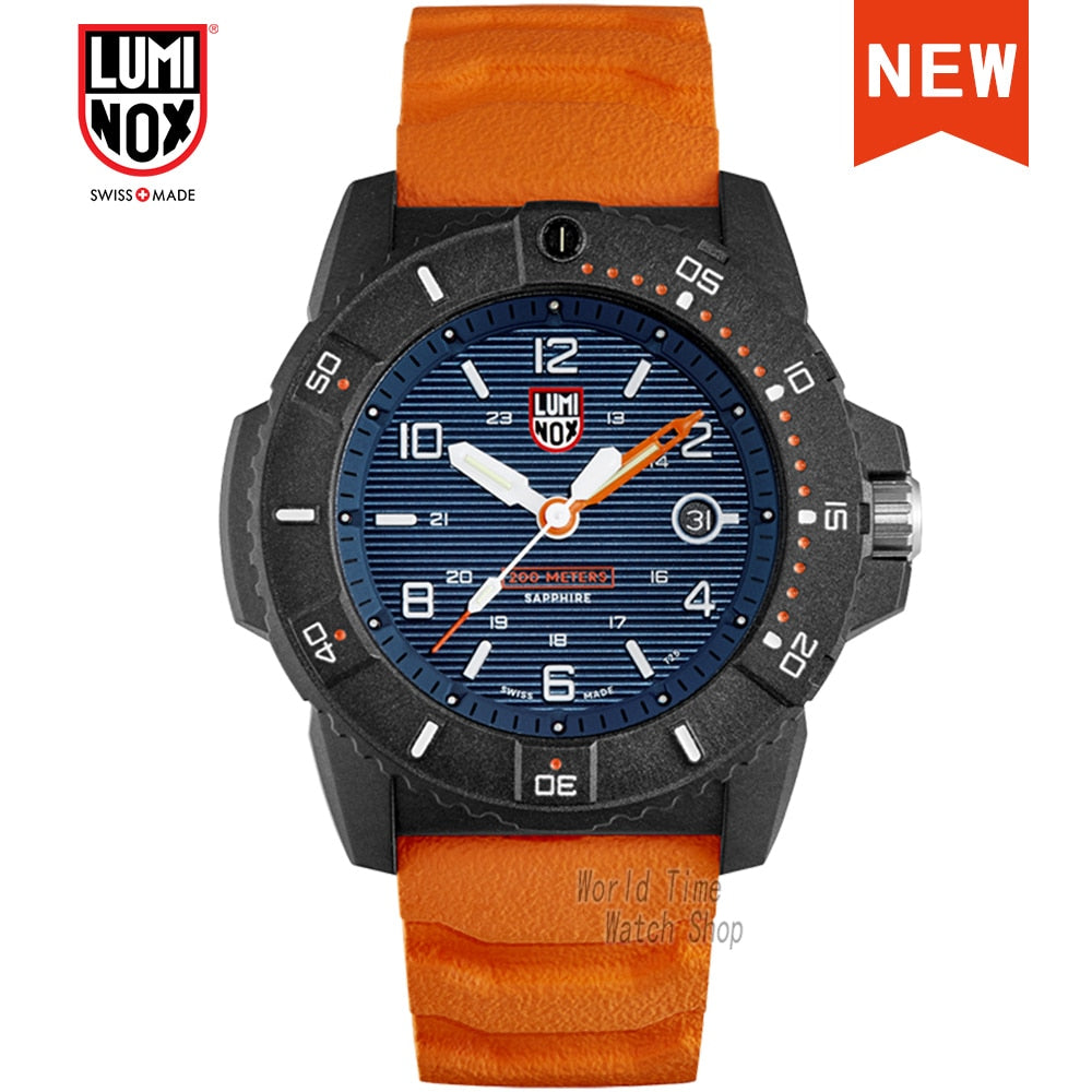 Luminox-reloj analógico de cuarzo para hombre, accesorio Masculino de pulsera resistente al agua con fecha, complemento deportivo de marca de lujo con diseño militar, fabricado en Suiza
