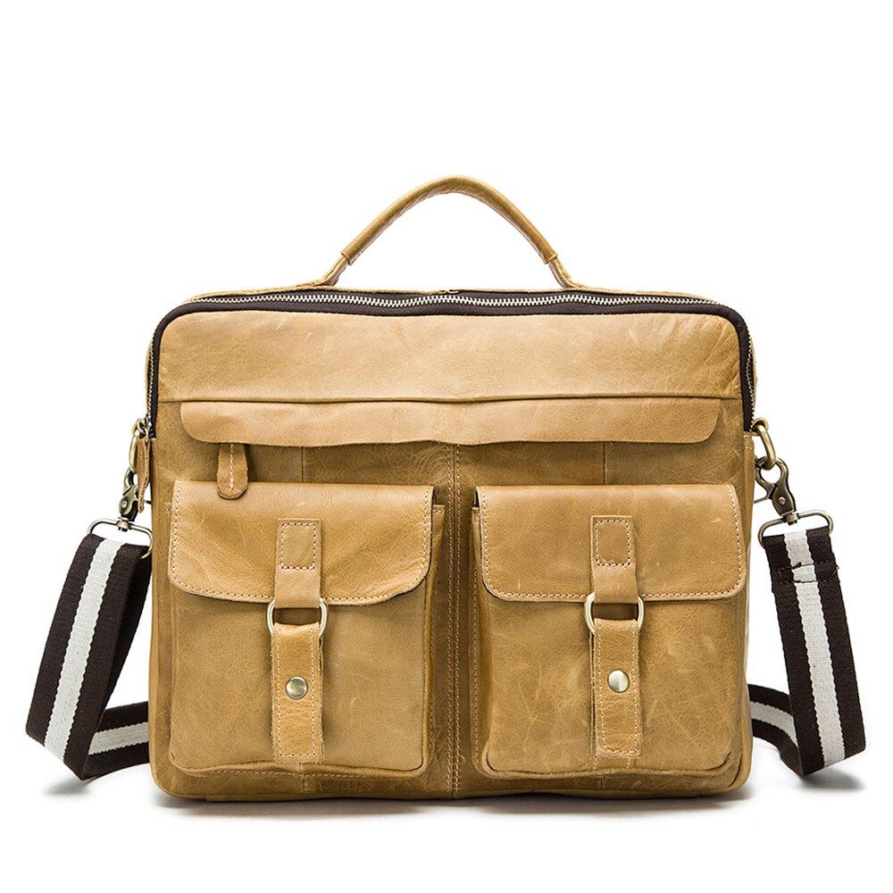 WESTAL bag men's genuine leather men's briefcase laptop bag leather office bags for men's documents bussiness briefcase handbag