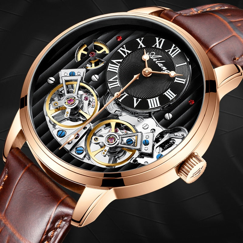 AILANG de calidad AAA con Doble Tourbillon! 💎 Este impresionante reloj suizo de alta gama te ofrece una experiencia única en precisión y estilo. Este reloj es la combinación perfecta de artesanía y lujo. ¡Lleva tu estilo al siguiente nivel con AILANG! 💼🎩