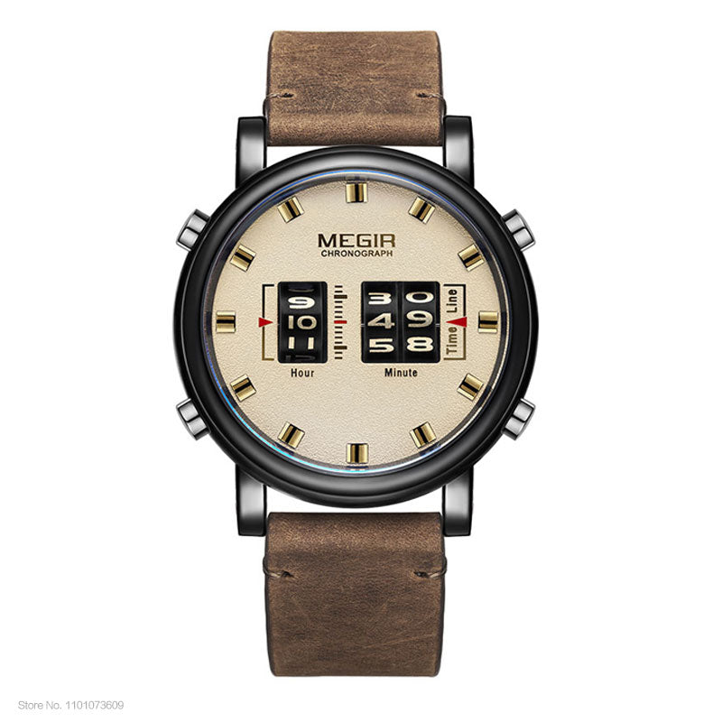 MEGIR reloj analgico de acero inoxidable para hombre
