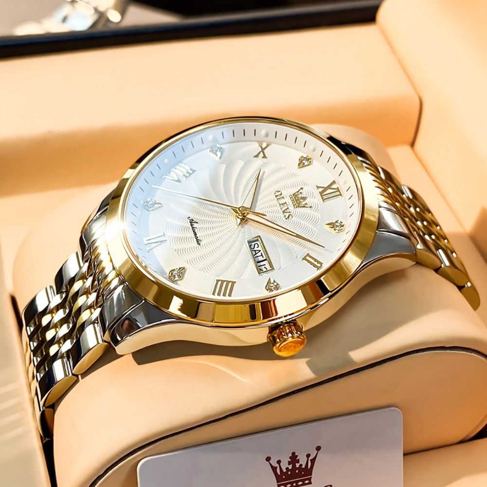 OLEVS Reloj de Acero Inoxidable para Hombre 💼