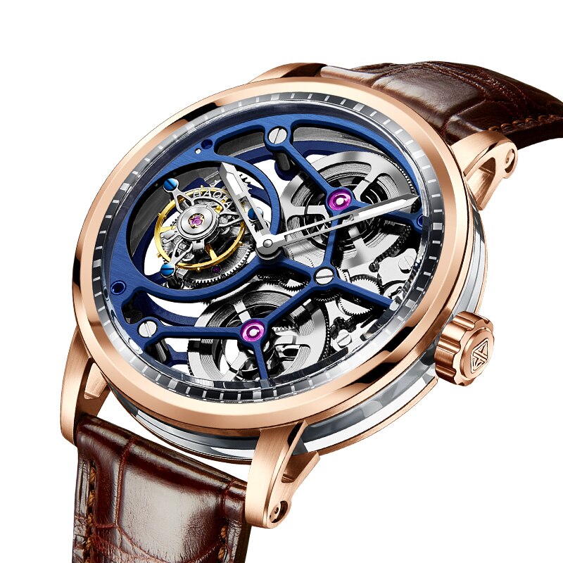 Haofa-Reloj Mecánico Tourbillon para hombre, pulsera Manual de zafiro, de lujo, informal, de negocios, 1945