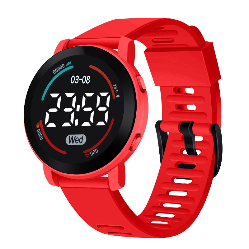 ⌚️🧒🏻🌈 ¡Reloj electrónico multifuncional para niños! 💦🏃‍♂️🚀 Pulsera deportiva resistente al agua y a prueba de caídas. Pantalla redonda Ultra clara, Digital LED. 🌊🏋️‍♂️📆 Ideal para aventuras y diversión. 👦👧✨