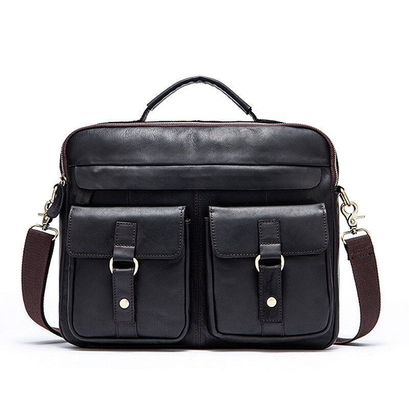 WESTAL bag men's genuine leather men's briefcase laptop bag leather office bags for men's documents bussiness briefcase handbag