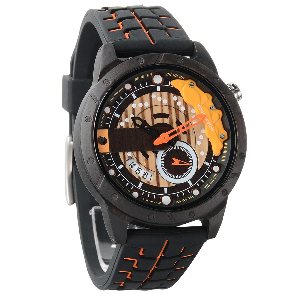 Wood Watch¡Presentamos el "Wood Watch Concept Dial"! Un reloj de madera para hombres con un concepto único de esfera inspirada en la bandera nacional y el aro de una rueda.  ¡Un reloj de madera que combina estilo y funcionalidad! ⌚🚴‍♂️