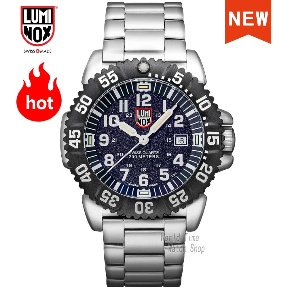 Luminox-reloj deportivo de cuarzo para hombre, cronógrafo militar, hecho en Suiza, resistente al agua,