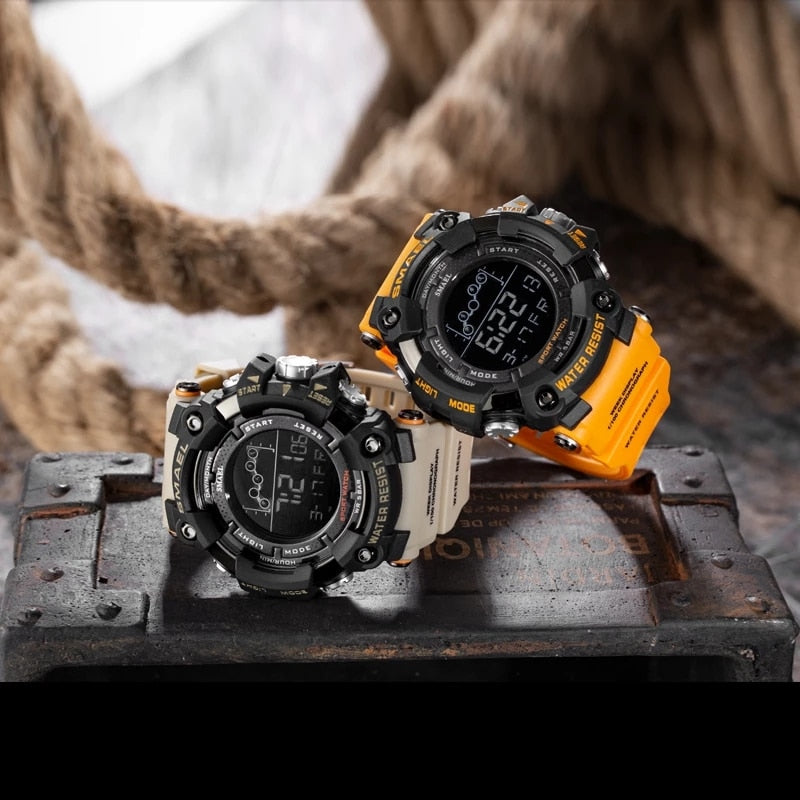 SMAEL Un reloj militar deportivo y resistente al agua, con funciones digitales de cronómetro. ¡Un reloj electrónico masculino perfecto para aventuras y deportes! ⌚🏃‍♂️💦