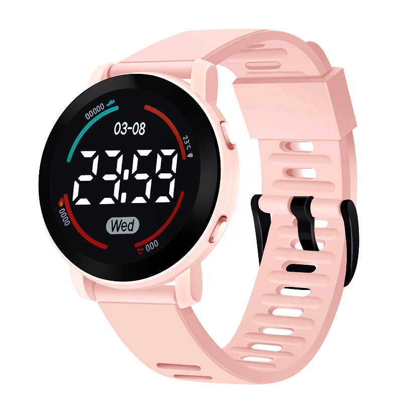 ⌚️🧒🏻🌈 ¡Reloj electrónico multifuncional para niños! 💦🏃‍♂️🚀 Pulsera deportiva resistente al agua y a prueba de caídas. Pantalla redonda Ultra clara, Digital LED. 🌊🏋️‍♂️📆 Ideal para aventuras y diversión. 👦👧✨
