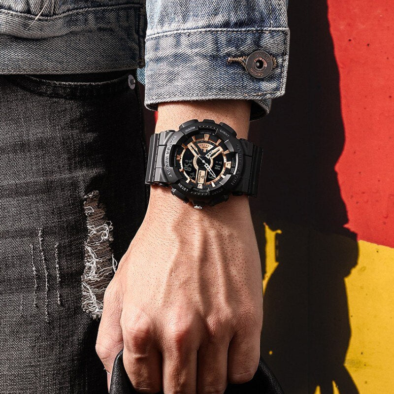 Mark Fairwhale-reloj electrónico multifuncional para hombre, cronógrafo deportivo de Goma, con visión nocturna, calendario, 4300