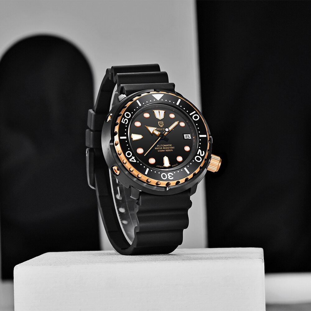 PAGANI DESIGN-reloj mecánico de lujo para hombre, cronógrafo automático de cristal de zafiro luminoso, resistente al agua, 300M, 45MM