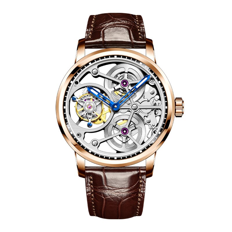 Haofa-Reloj Mecánico Tourbillon para hombre, pulsera Manual de zafiro, de lujo, informal, de negocios, 1945