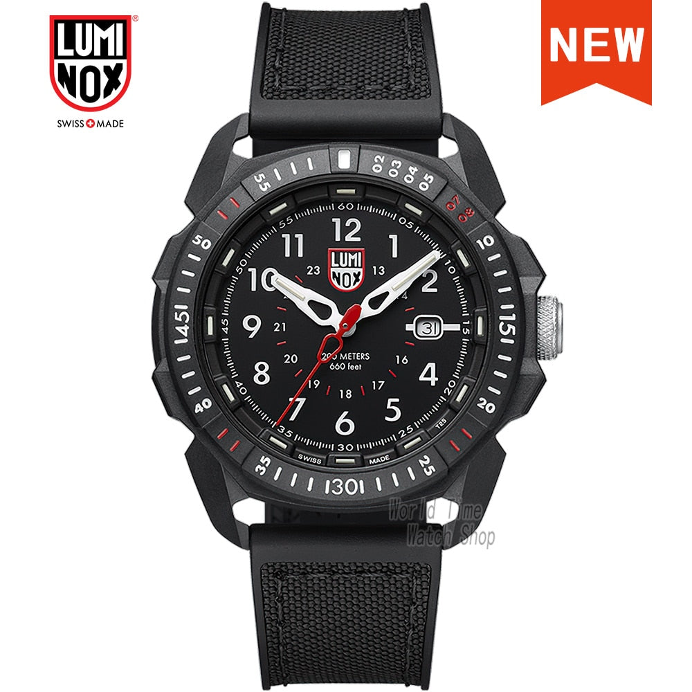 Luminox-reloj analógico de cuarzo para hombre, accesorio de pulsera resistente al agua con calendario, complemento Masculino deportivo de marca de lujo con diseño militar, fabricado en Suiza