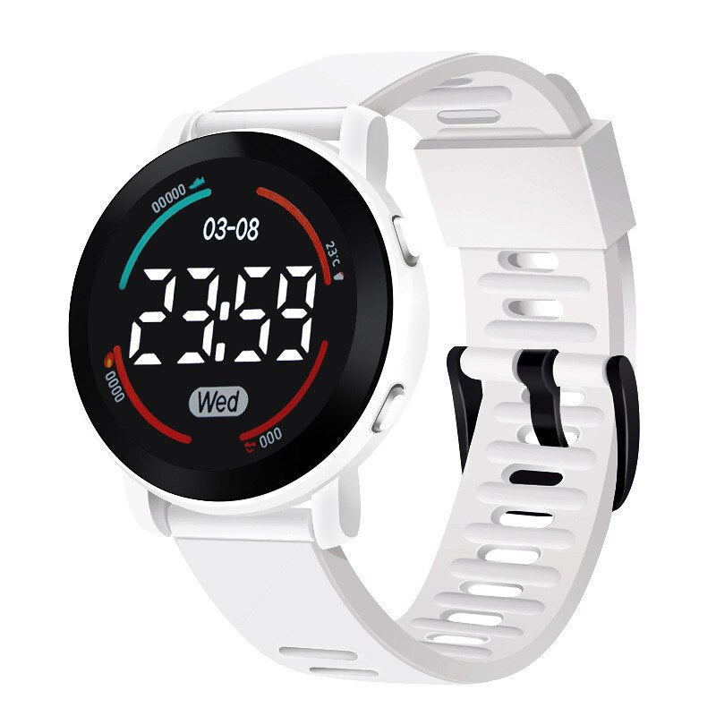 ⌚️🧒🏻🌈 ¡Reloj electrónico multifuncional para niños! 💦🏃‍♂️🚀 Pulsera deportiva resistente al agua y a prueba de caídas. Pantalla redonda Ultra clara, Digital LED. 🌊🏋️‍♂️📆 Ideal para aventuras y diversión. 👦👧✨