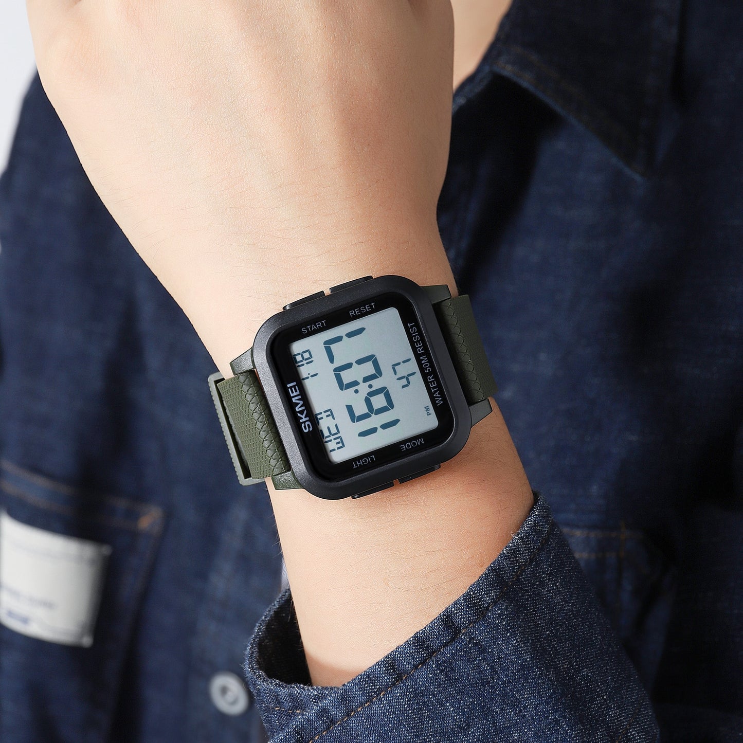 SKMEI Reloj Deportivo Digital SKMEI resistente al agua 5Bar con Cronómetro, Multifunción y Luz de Fondo. Reloj Deportivo para Hombres. ⌚️💧🏃‍♂️