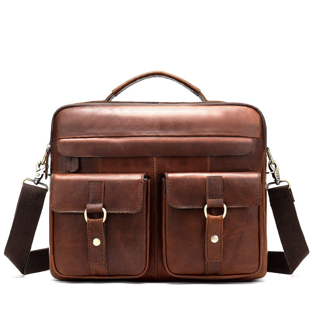 WESTAL bag men's genuine leather men's briefcase laptop bag leather office bags for men's documents bussiness briefcase handbag