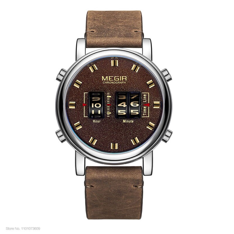MEGIR reloj analgico de acero inoxidable para hombre