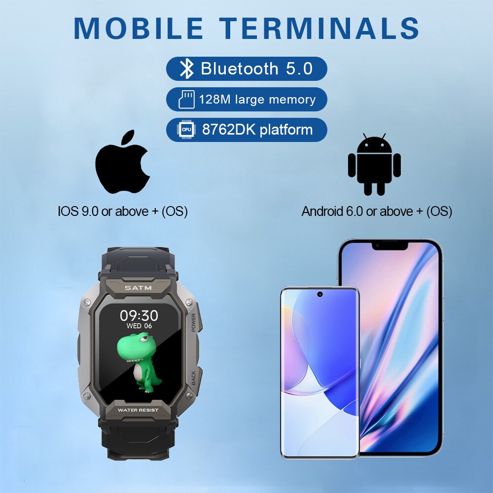SKMEI 380mAh Smartwatch para natación, resistente al agua IP68, con monitor de ritmo cardíaco y podómetro. Reloj inteligente deportivo de 1.71 pulgadas para hombres, compatible con Android e iOS. 🏊‍♂️⌚️💓🚴‍♂️