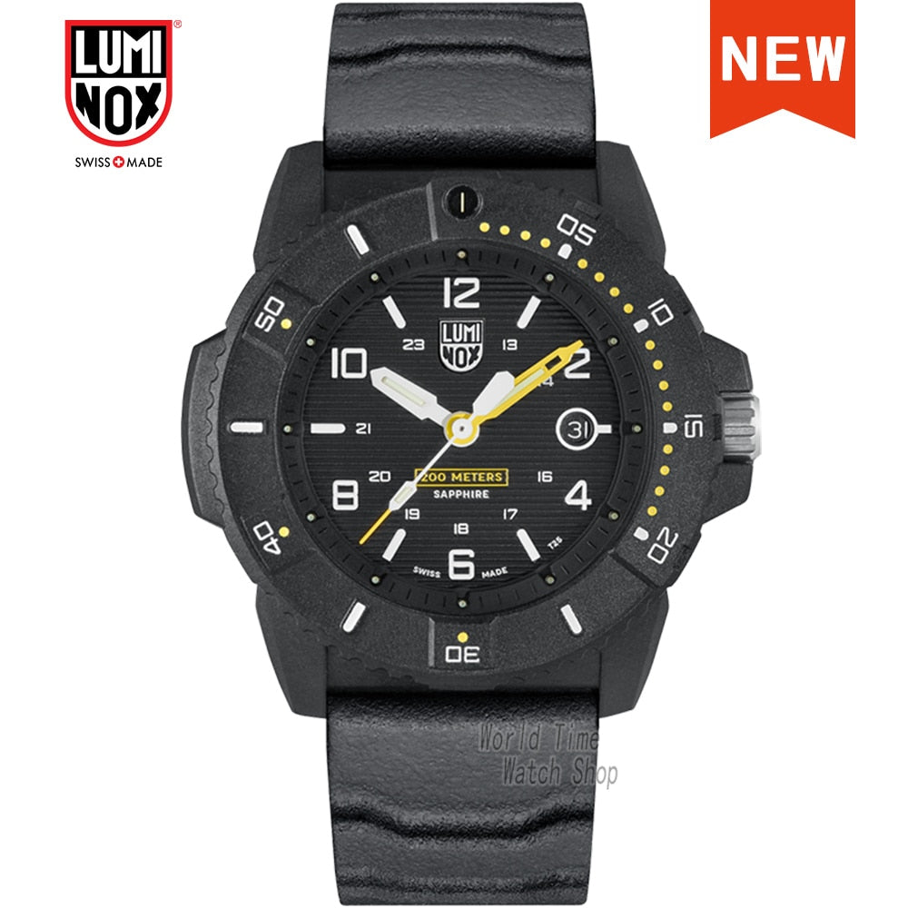 Luminox-reloj analógico de cuarzo para hombre, accesorio Masculino de pulsera resistente al agua con fecha, complemento deportivo de marca de lujo con diseño militar, fabricado en Suiza