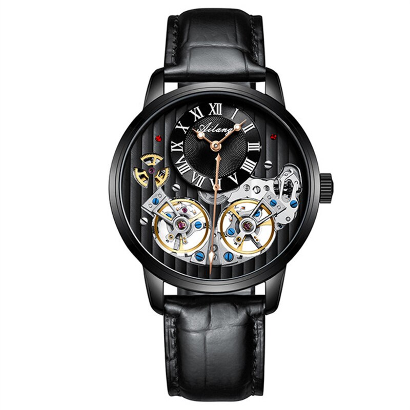 AILANG de calidad AAA con Doble Tourbillon! 💎 Este impresionante reloj suizo de alta gama te ofrece una experiencia única en precisión y estilo. Este reloj es la combinación perfecta de artesanía y lujo. ¡Lleva tu estilo al siguiente nivel con AILANG! 💼🎩