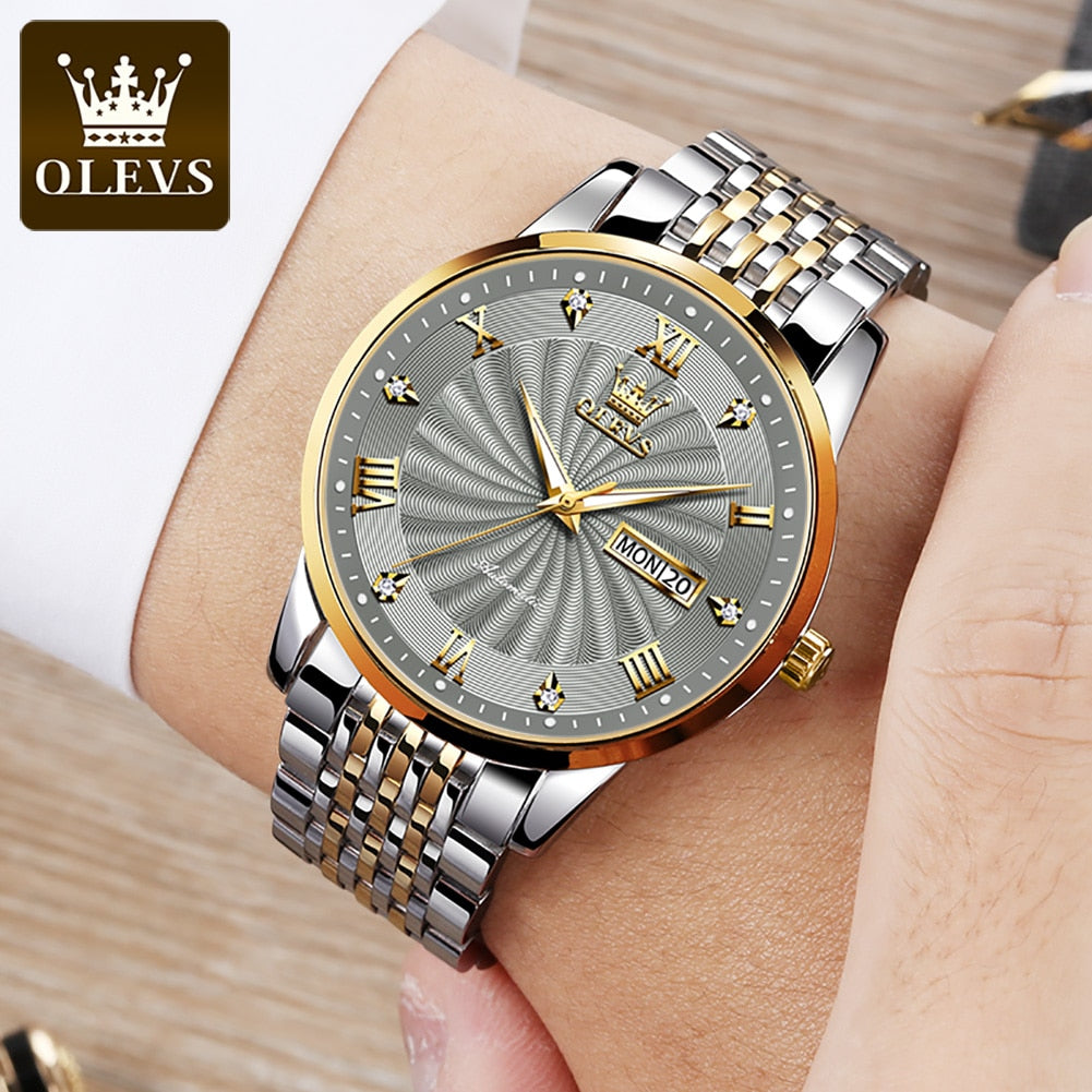 OLEVS Reloj de Acero Inoxidable para Hombre 💼