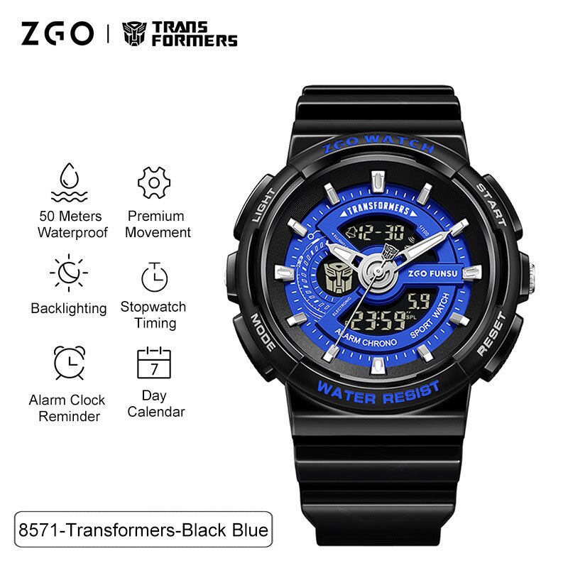 Transformers COLECCION Reloj Electrónico Deportivo Transformers Joint Watch, Impermeable, Reloj Mecánico Optimus Prime Hornet. Ideal para Niños, Chicos y Hombres como Regalo