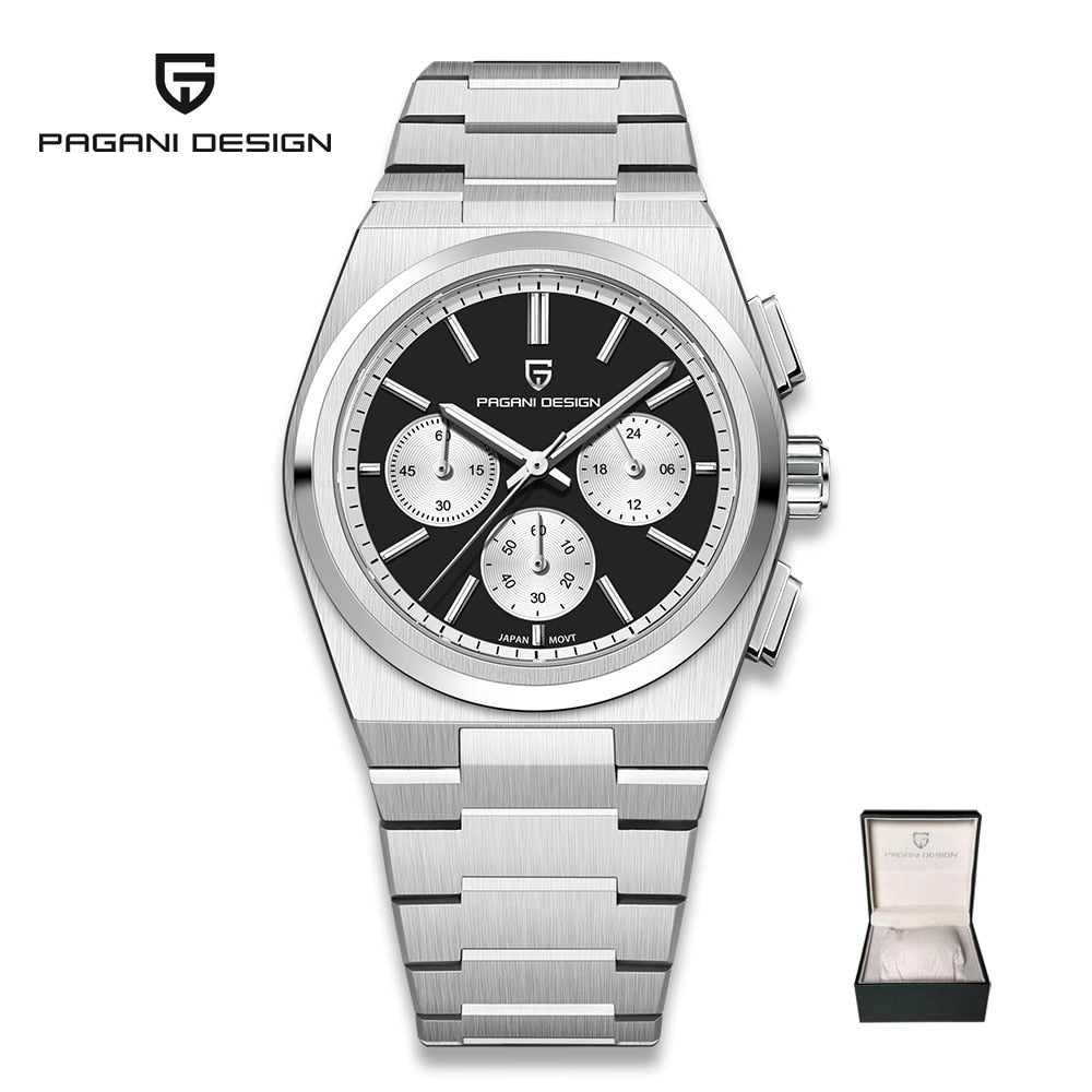 Reloj PAGANI DESIGN de acero inoxidable para hombre. Nuevo accesorio resistente al agua con movimiento de cuarzo y zafiro. Diseño deportivo clásico con estilo