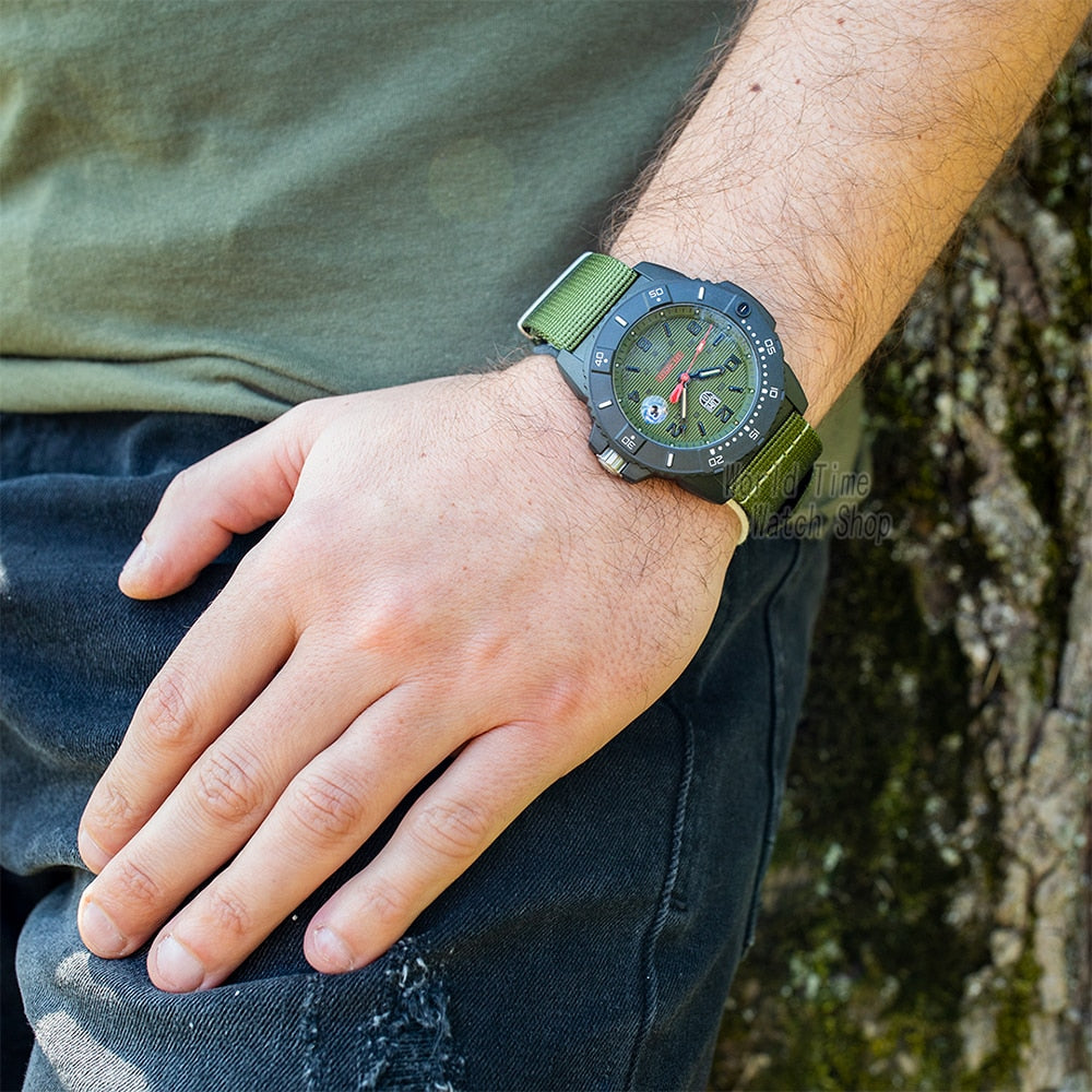 Luminox-reloj analógico de cuarzo para hombre, accesorio Masculino de pulsera resistente al agua con fecha, complemento deportivo de marca de lujo con diseño militar, fabricado en Suiza