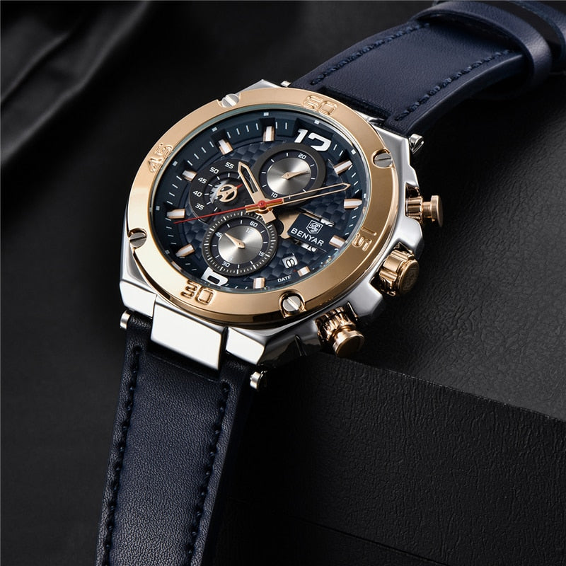 BENYAR-reloj deportivo multifunción para hombre, cronógrafo de cuarzo, de pulsera, de lujo, nuevo, 2023
