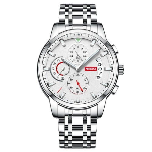 Nibosi-reloj Deportivo De Cuarzo Para Hombre Crongrafo Militar De Acero