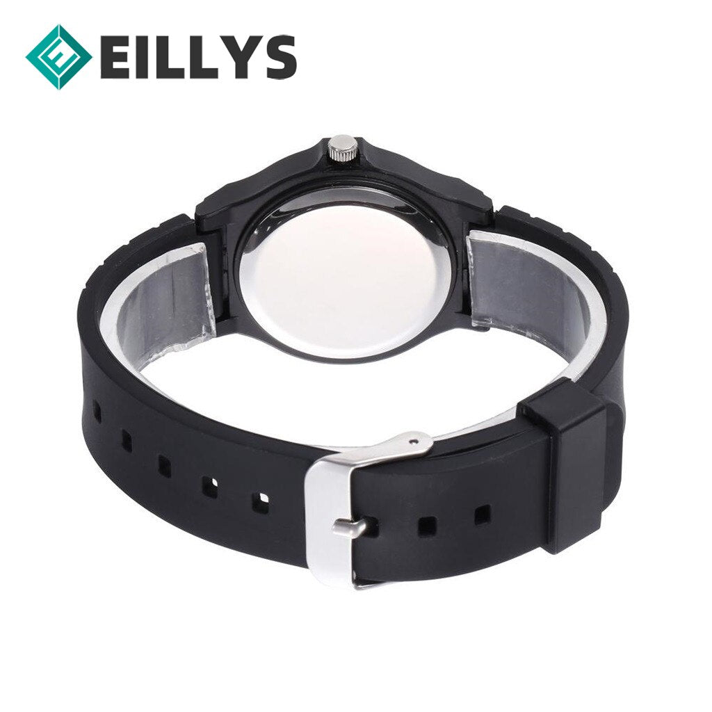 Eillysevens Reloj de negocios para hombre, cronógrafo de cuarzo analógico con correa de silicona Tpu, sencillo, a la moda, Masculino