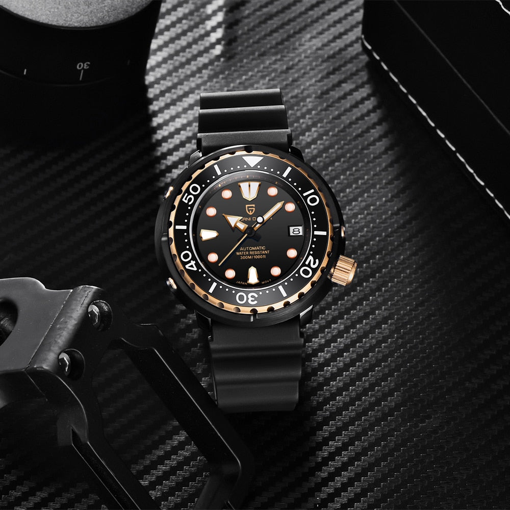 PAGANI DESIGN-reloj mecánico de lujo para hombre, cronógrafo automático de cristal de zafiro luminoso, resistente al agua, 300M, 45MM