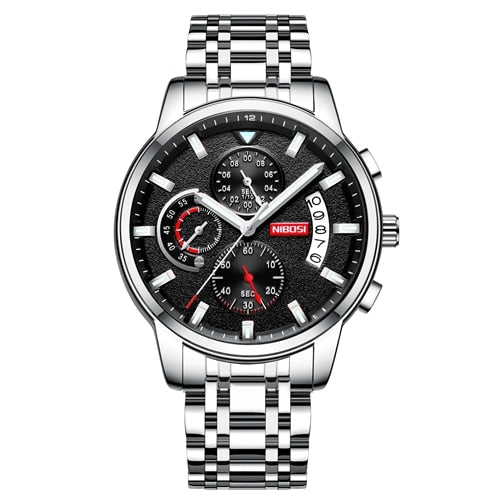 Nibosi-reloj Deportivo De Cuarzo Para Hombre Crongrafo Militar De Acero