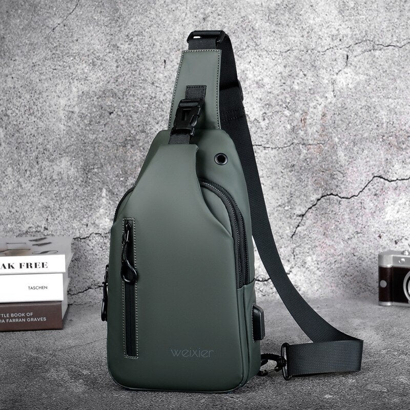 Weixier - Bolso de pecho multifuncional para hombre, bandolera de tela Oxford impermeable para deportes al aire libre, 2021 ⛺🎒