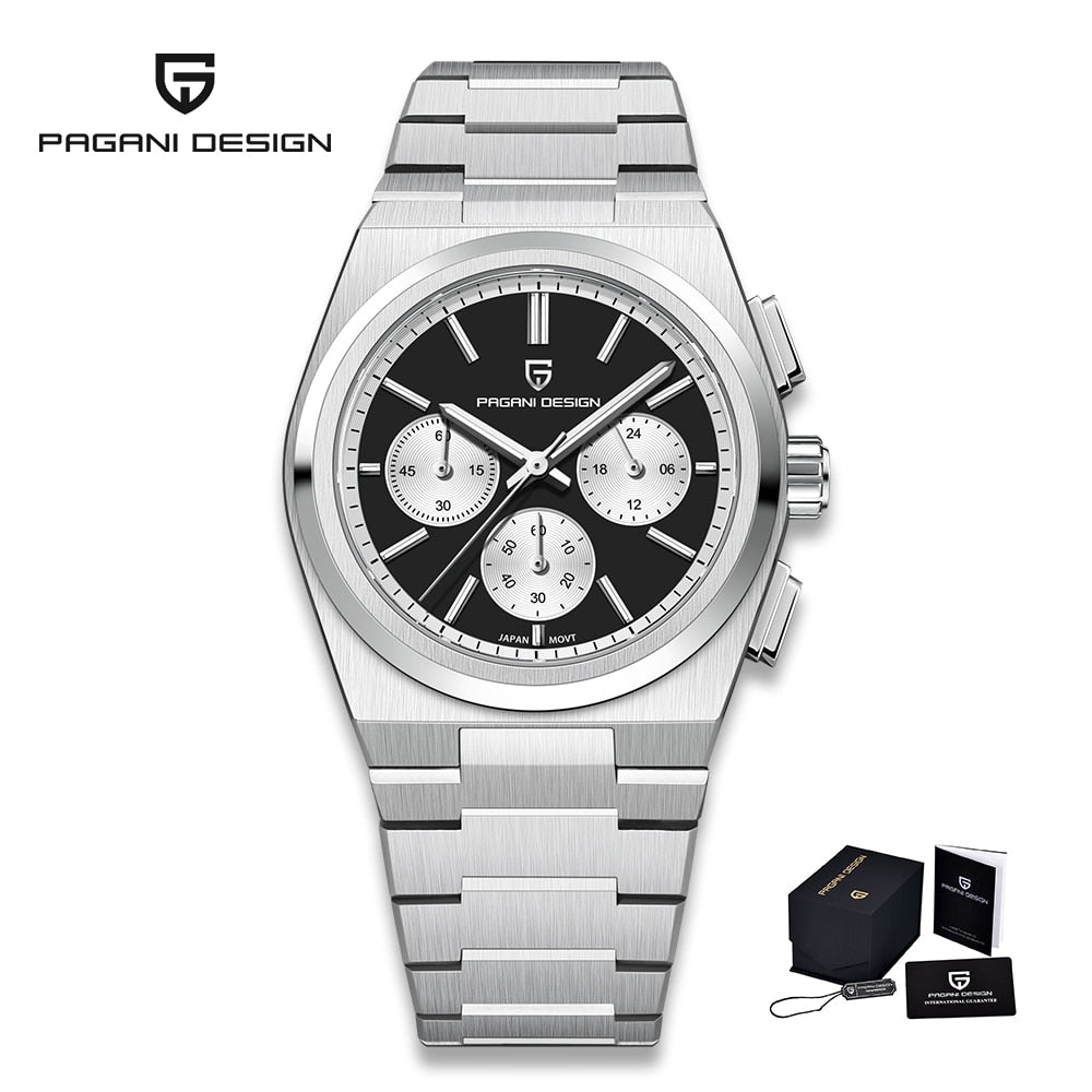 Reloj PAGANI DESIGN de acero inoxidable para hombre. Nuevo accesorio resistente al agua con movimiento de cuarzo y zafiro. Diseño deportivo clásico con estilo