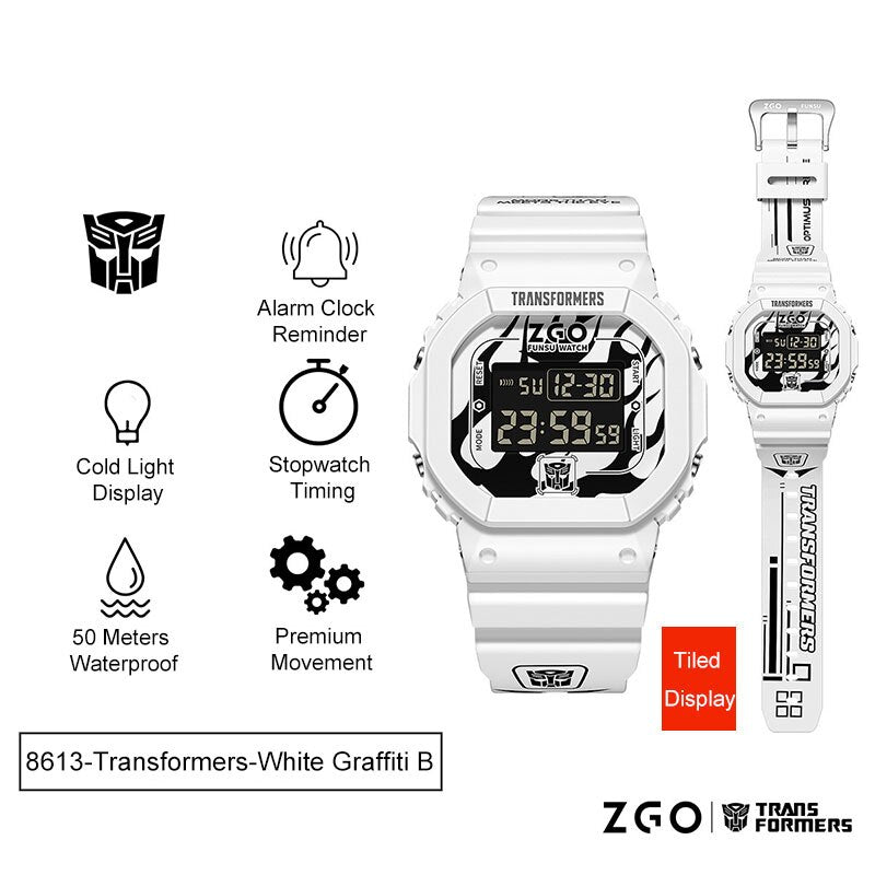 Transformers COLECCION Reloj Electrónico Deportivo Transformers Joint Watch, Impermeable, Reloj Mecánico Optimus Prime Hornet. Ideal para Niños, Chicos y Hombres como Regalo