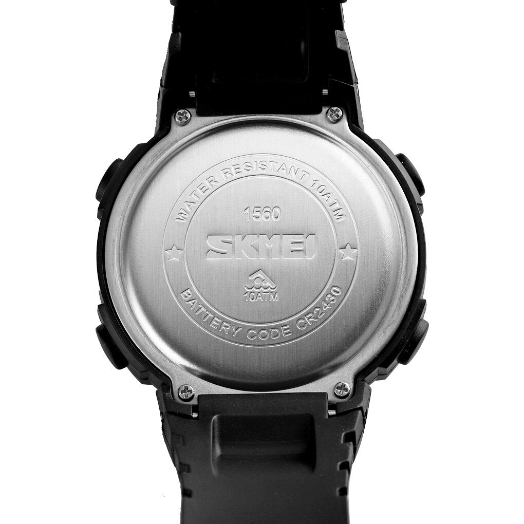 SKMEI Reloj deportivo digital Skmei con pantalla LED y cronógrafo, resistente al agua hasta 10 bares. Reloj de pulsera resistente al agua, con batería de larga duración de 10 años, alarma y calendario. 🕑⌚️💧