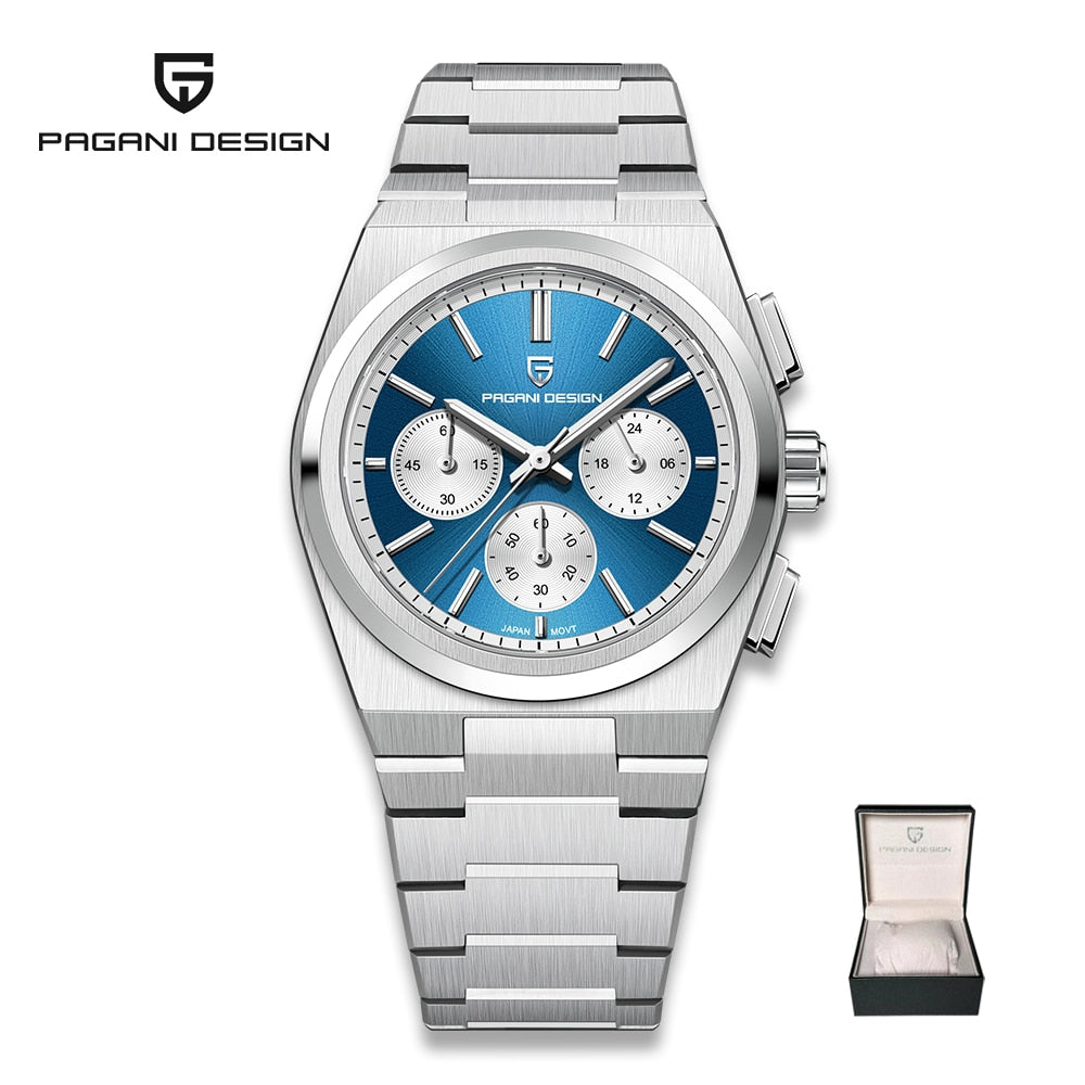 Reloj PAGANI DESIGN de acero inoxidable para hombre. Nuevo accesorio resistente al agua con movimiento de cuarzo y zafiro. Diseño deportivo clásico con estilo