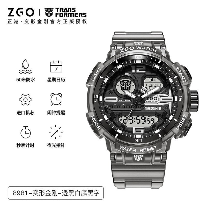 Transformers COLECCION Reloj Electrónico Deportivo Transformers Joint Watch, Impermeable, Reloj Mecánico Optimus Prime Hornet. Ideal para Niños, Chicos y Hombres como Regalo