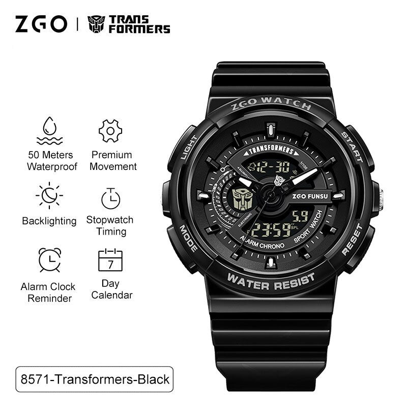 Transformers COLECCION Reloj Electrónico Deportivo Transformers Joint Watch, Impermeable, Reloj Mecánico Optimus Prime Hornet. Ideal para Niños, Chicos y Hombres como Regalo