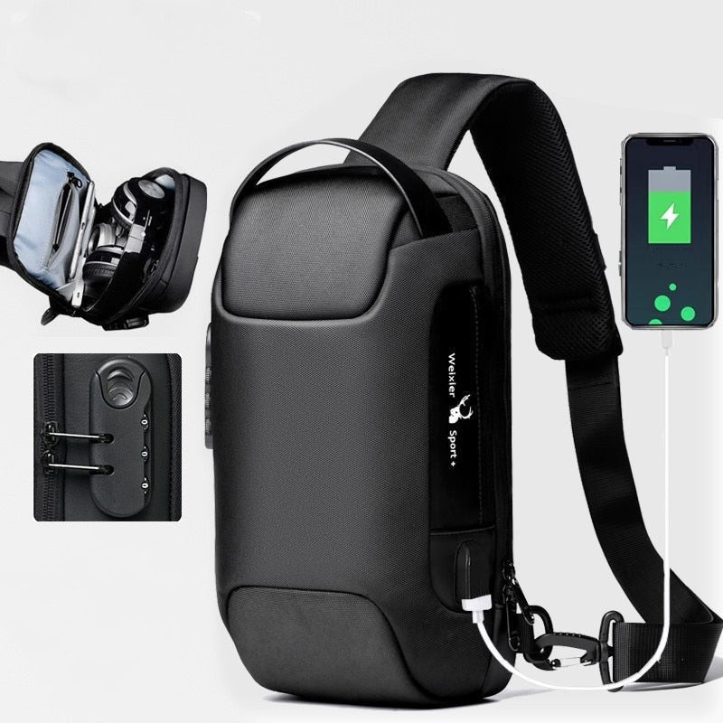 2023 🎒💼 Nuevo bolso de pecho 2023 para hombres. Impermeable, antirrobo, con carga USB. Ideal para viajes y uso diario. ¡Práctico y moderno! 🔒⚡️ #BolsoHombre #Impermeable #Antirrobo #CargaUSB #Moderno