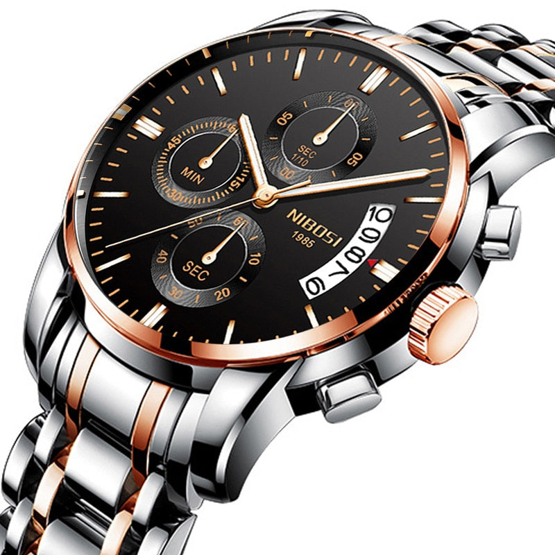 ⌚️💪 NIBOSI-reloj deportivo de cuarzo para hombre, cronógrafo de pulsera, resistente al agua, estilo militar, de lujo. 💧🏆 ¡Este reloj tiene todo lo que necesitas para destacar en cualquier ocasión! 💼🔥