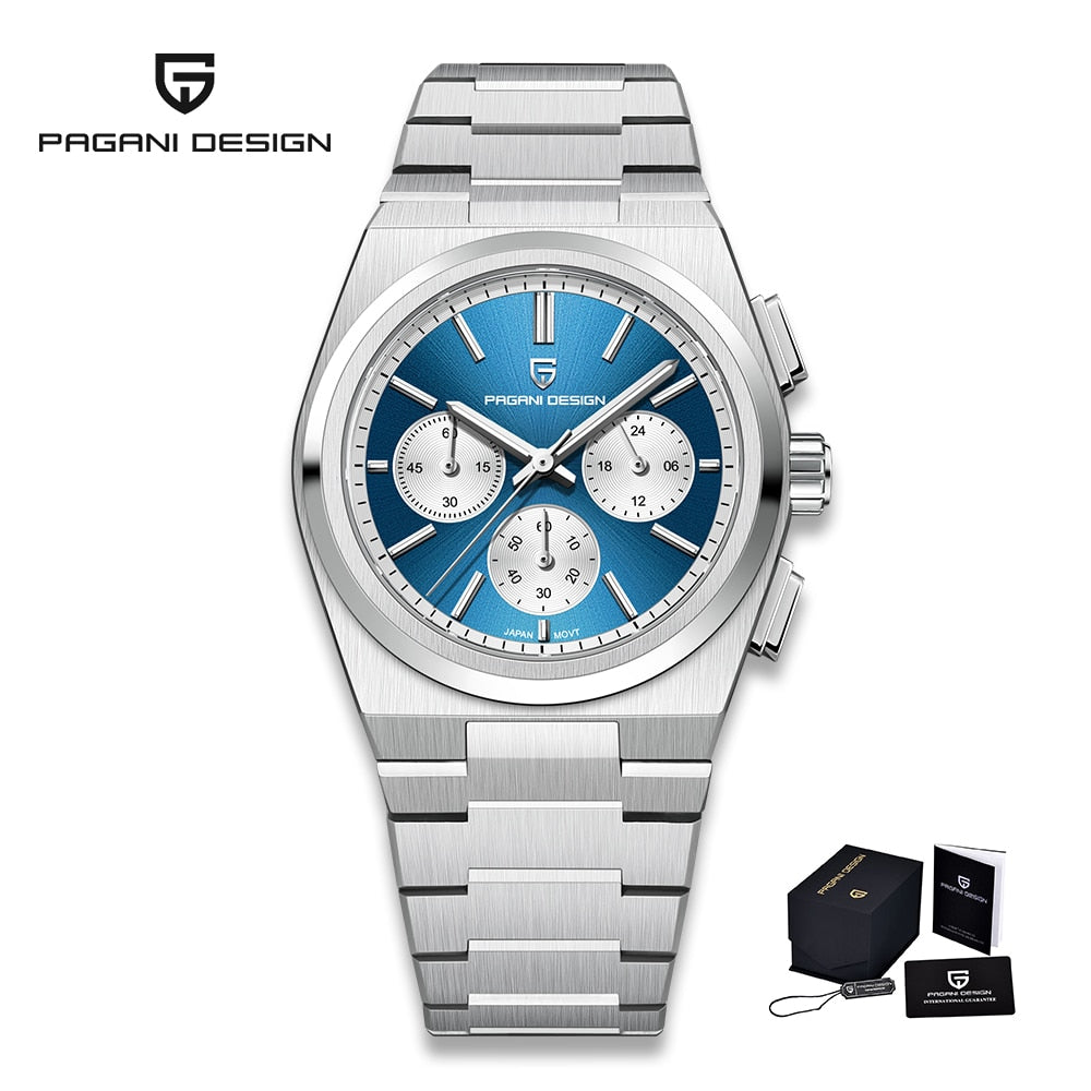 Reloj PAGANI DESIGN de acero inoxidable para hombre. Nuevo accesorio resistente al agua con movimiento de cuarzo y zafiro. Diseño deportivo clásico con estilo