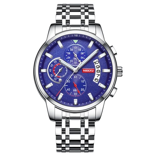 Nibosi-reloj Deportivo De Cuarzo Para Hombre Crongrafo Militar De Acero