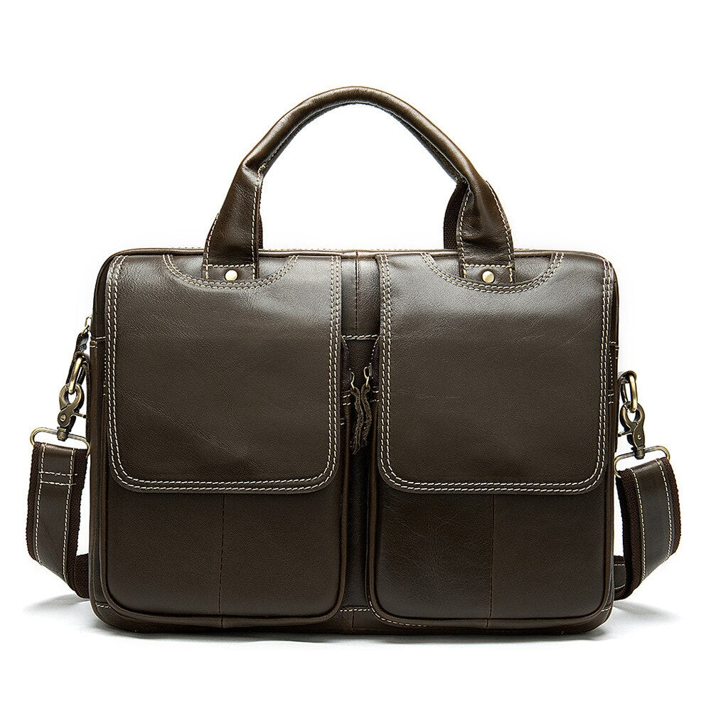WESTAL bag men's genuine leather men's briefcase laptop bag leather office bags for men's documents bussiness briefcase handbag