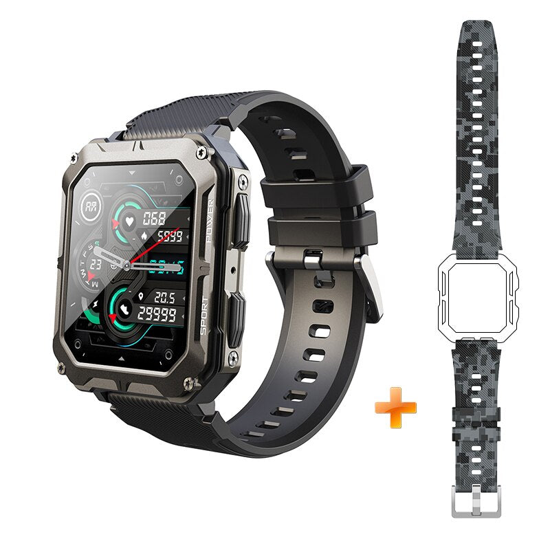 SKMEI SmartWatch para Hombres, con Llamada Bluetooth 📞, Pantalla de 1.83 pulgadas ⌚️, Batería de 380mAh 🔋, Rastreador de Ejercicios 🏃‍♂️, Resistente al Agua 💧, SmartWatch Impermeable para Android e iOS 📱.