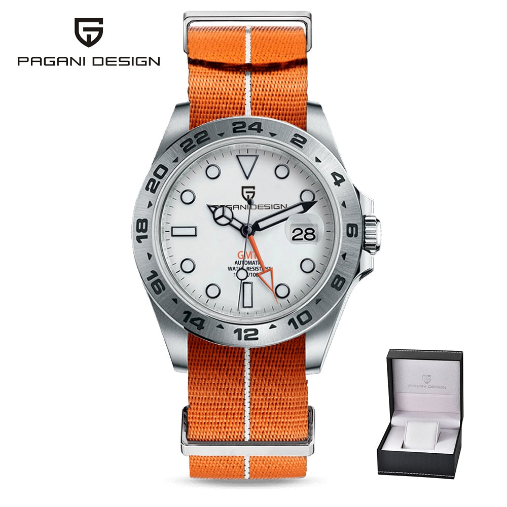 2023 PAGANI Design - Nuevo reloj mecánico automático para hombre GMT de 42mm, con cristal de zafiro, acero inoxidable resistente al agua. ¡Elegante y funcional! ⌚💦🕶️