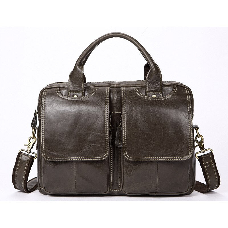 WESTAL bag men's genuine leather men's briefcase laptop bag leather office bags for men's documents bussiness briefcase handbag