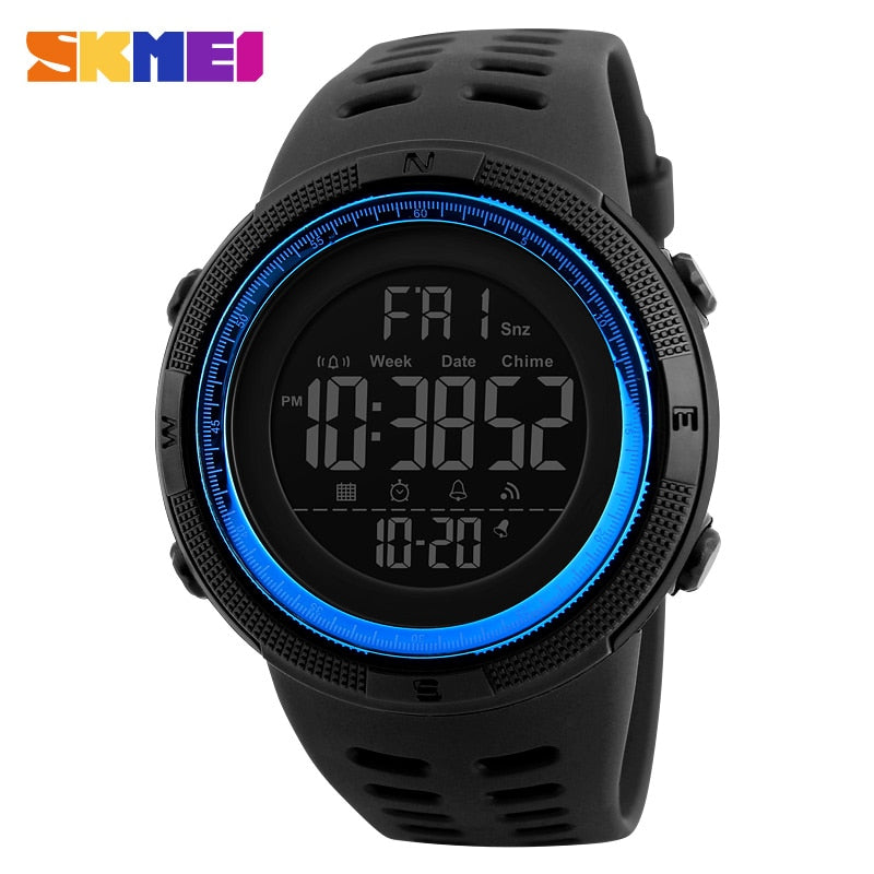SKMEI Reloj deportivo para hombres de la marca SKMEI, con estilo de moda, funciones de cronómetro y cuenta regresiva, resistente al agua con pantalla LED digital. , ideal para actividades deportivas. Relogio Masculino. 🕰️🏃💧👨